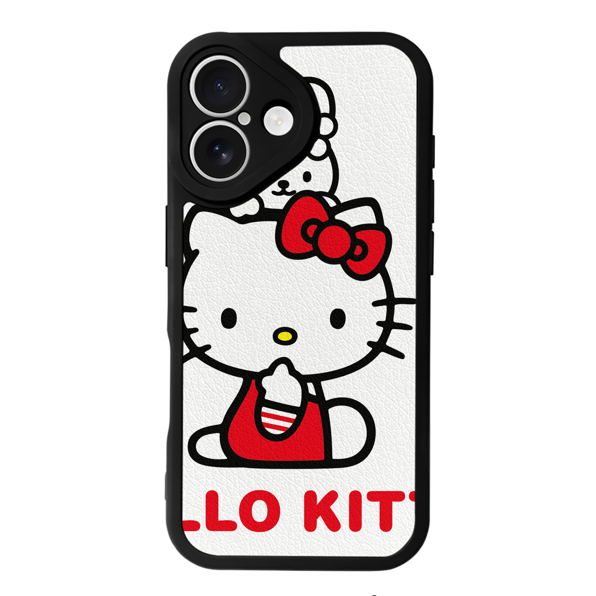 （画像用） Hello Kitty ハローキティ 【iPhone 16シリーズ対応】シリコンスマホケース（レザー調） 材質：シリコン